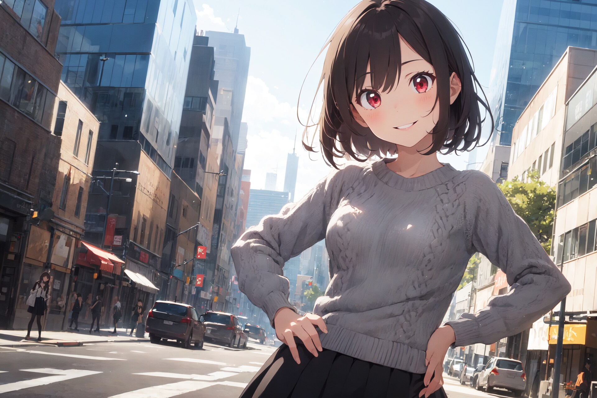 私服のセミロングちゃん