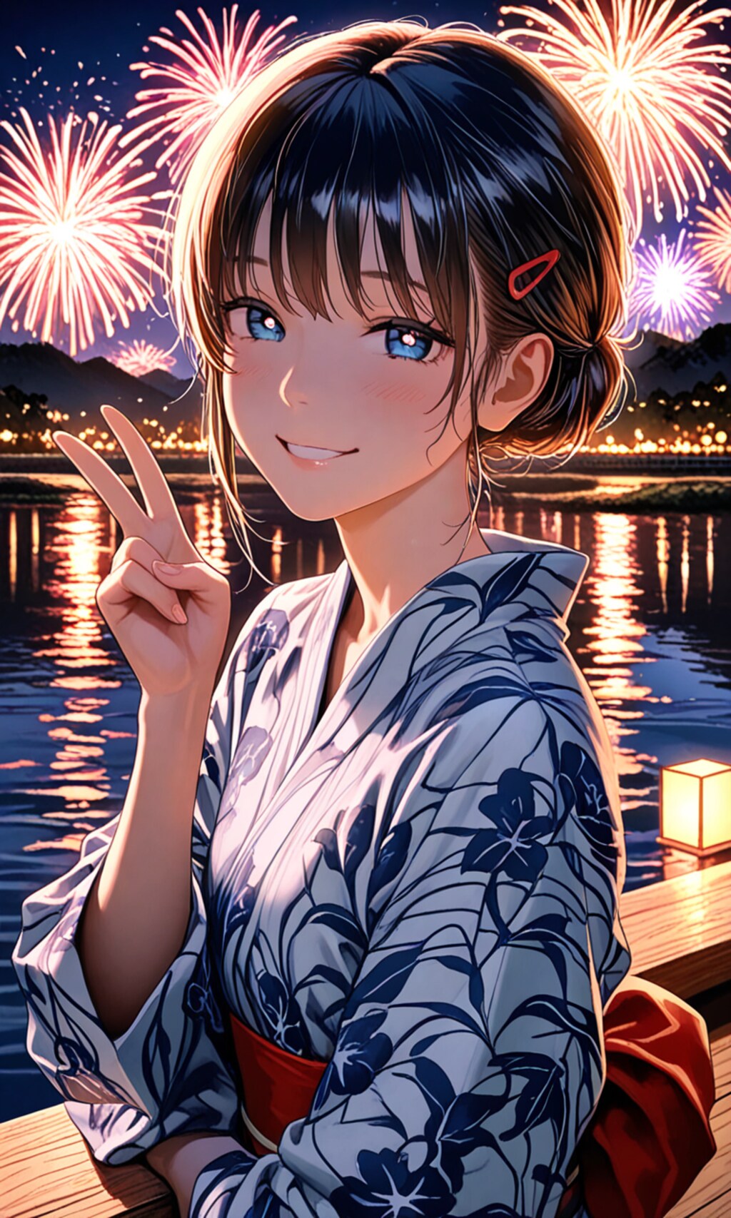 夏祭りと花火と浴衣の少女達