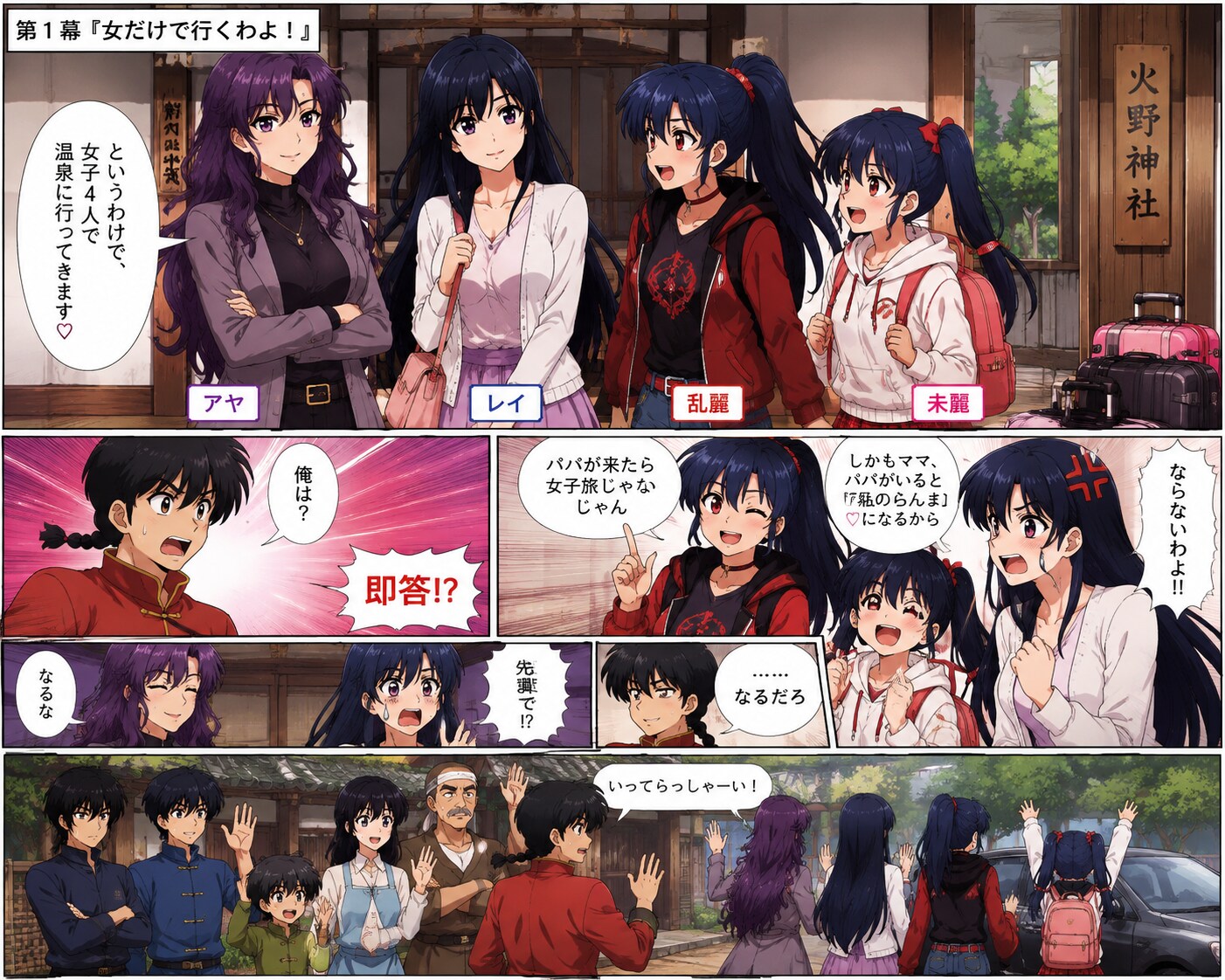 湯けむり女子旅！恋バナの夜に妖魔あらわる!?第1幕