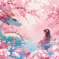 桜と竜と女の子 3枚目