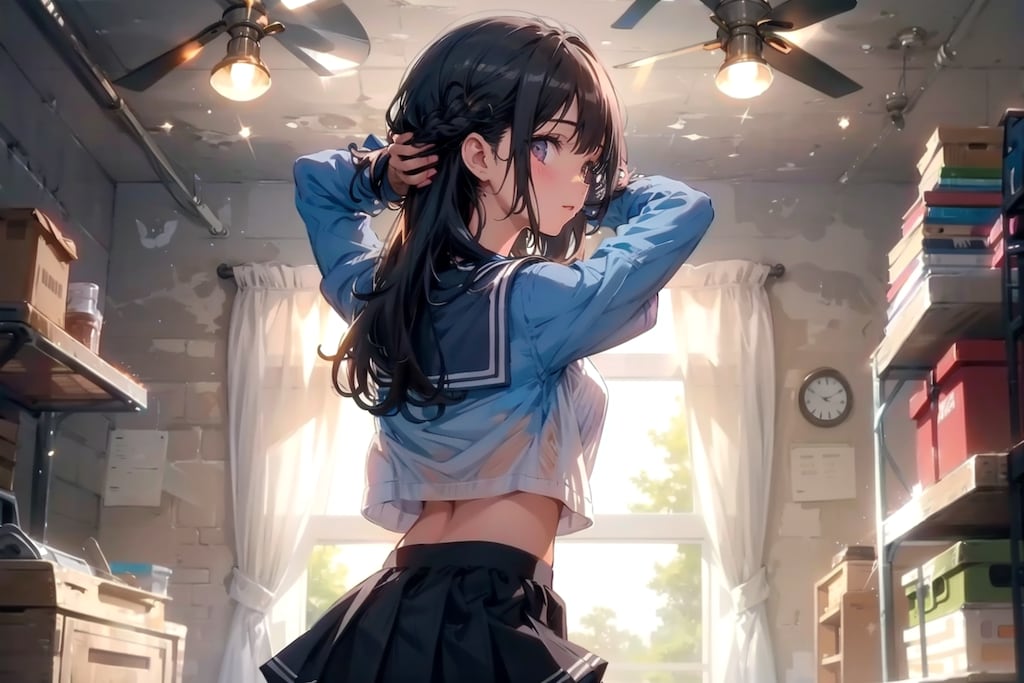 セーラー服黒ストッキング