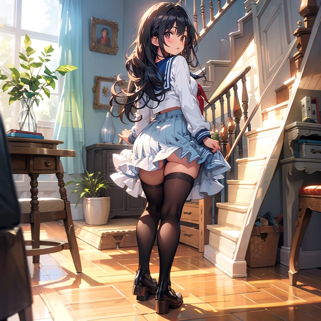 セーラー服黒ストッキング