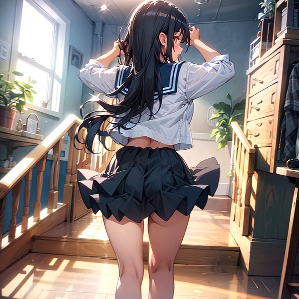 セーラー服黒ストッキング