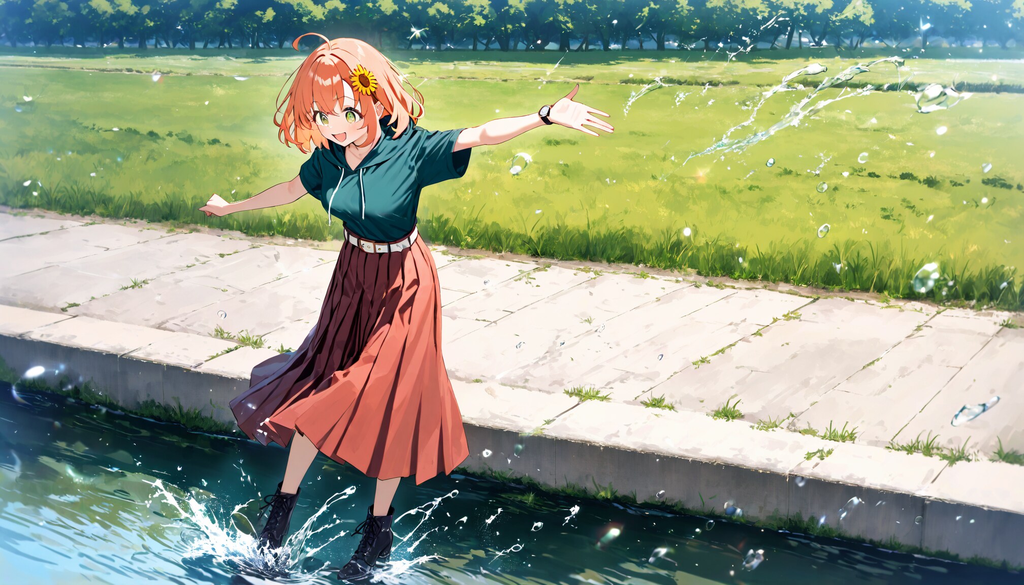 水遊び - 本間ひまわり / にじさんじ | の人気AIイラスト・グラビア