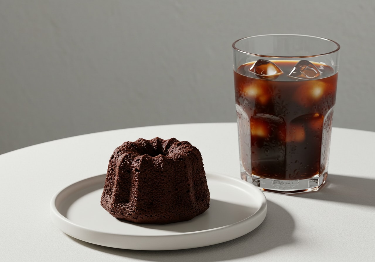 デザートのチョコレートカヌレ