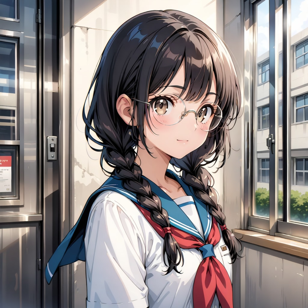 三つ編み眼鏡っ娘２