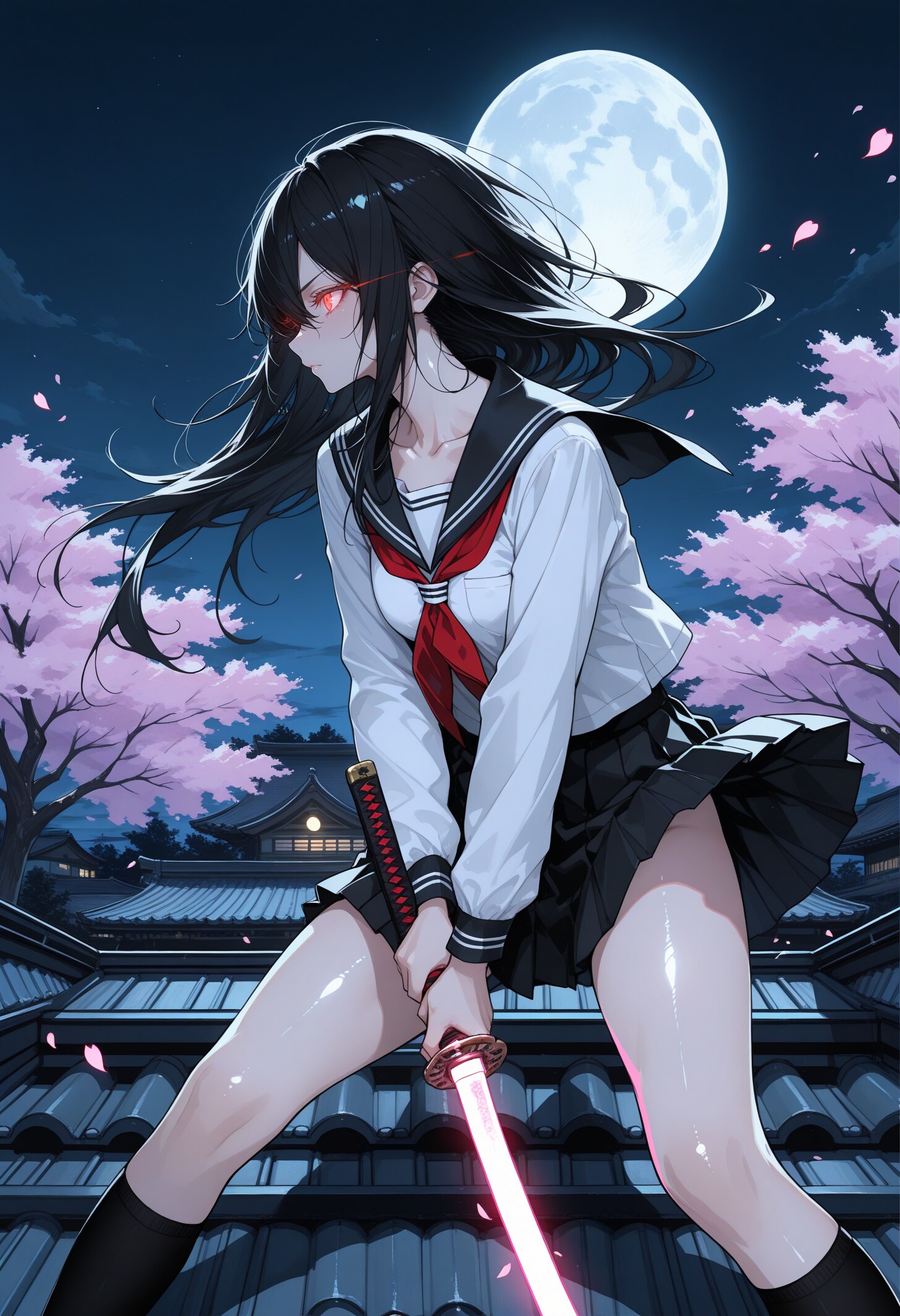 月下の剣士