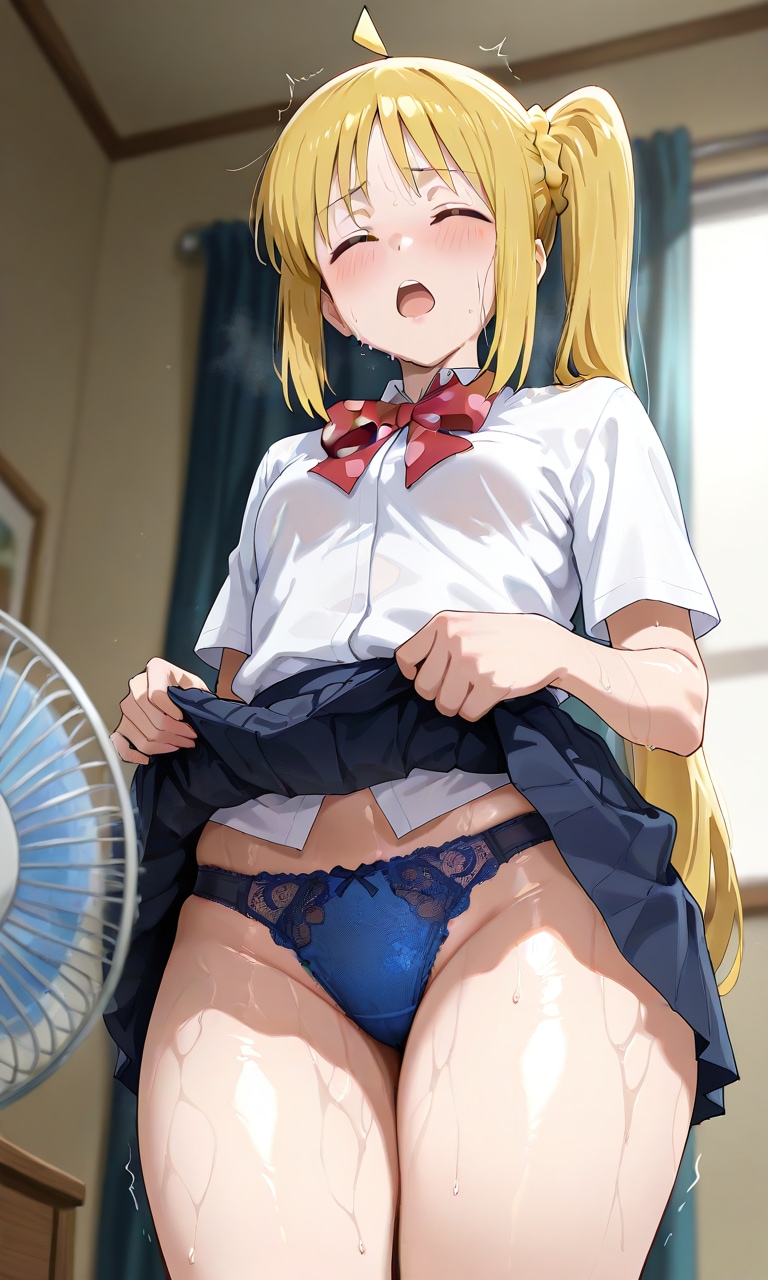 虹夏ちゃん　扇風機の前で