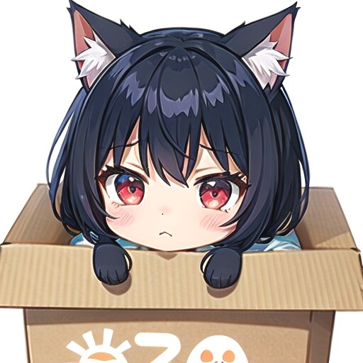 また箱に入ってしまったにゃ