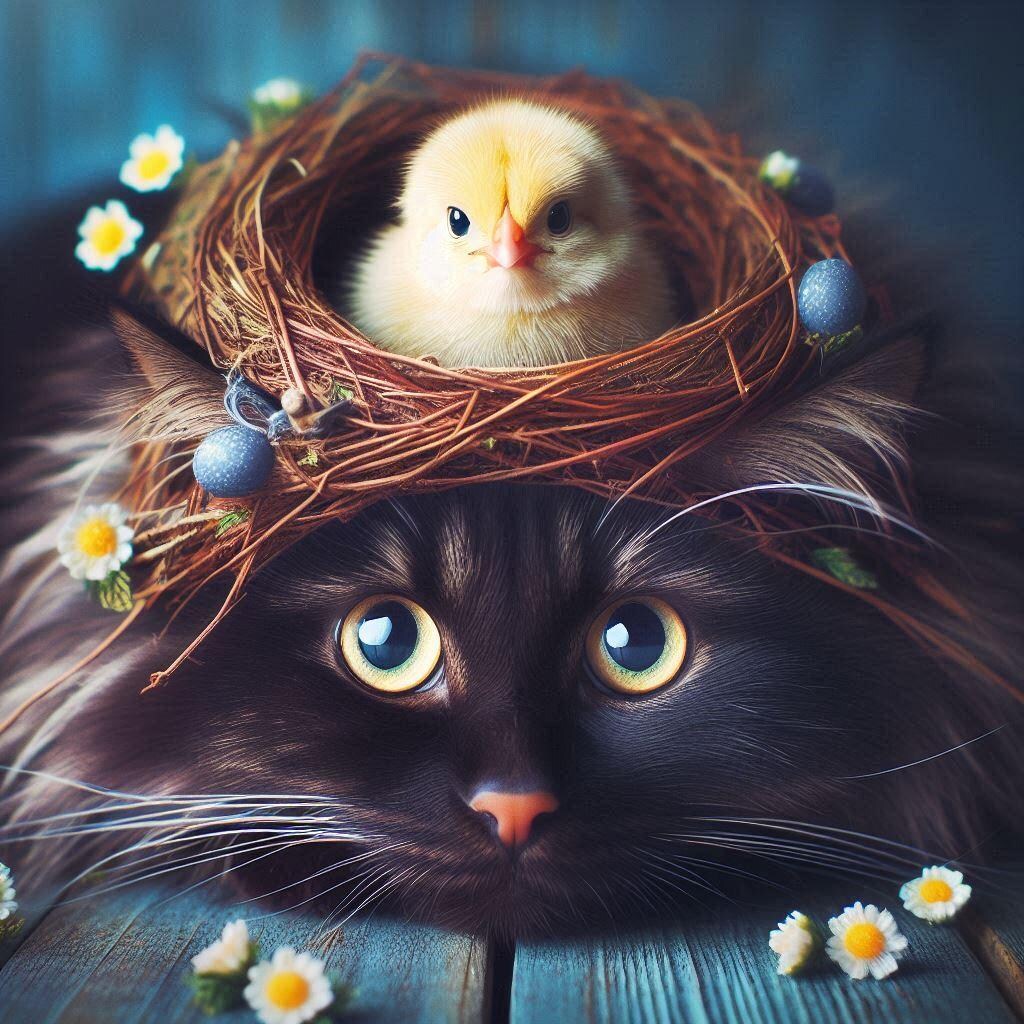 続・頭に鳥の巣を乗せた猫