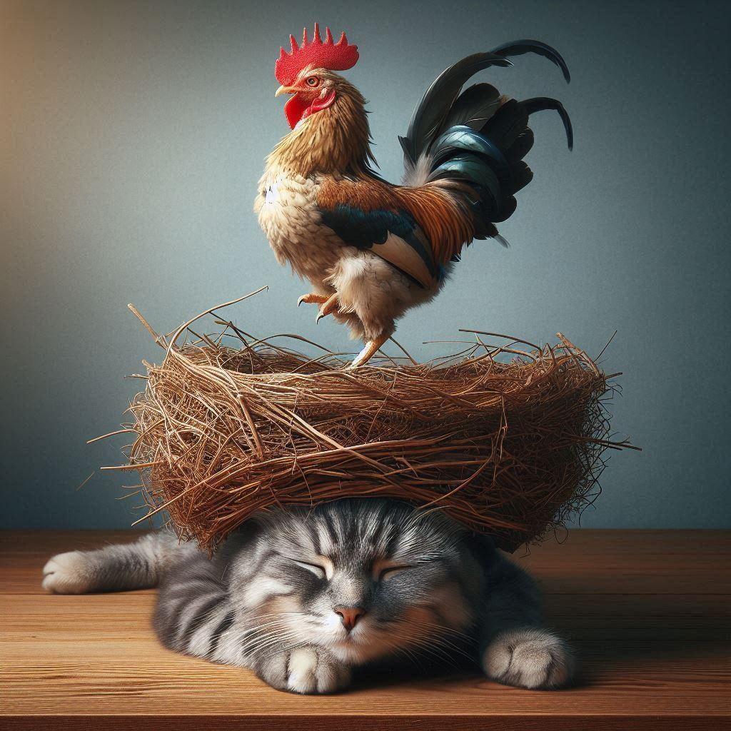 続・頭に鳥の巣を乗せた猫