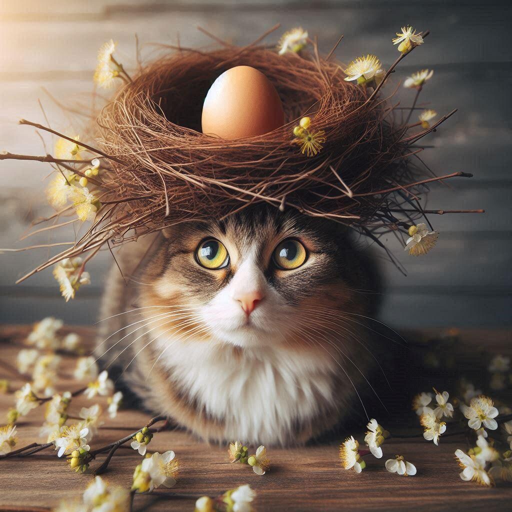 続・頭に鳥の巣を乗せた猫