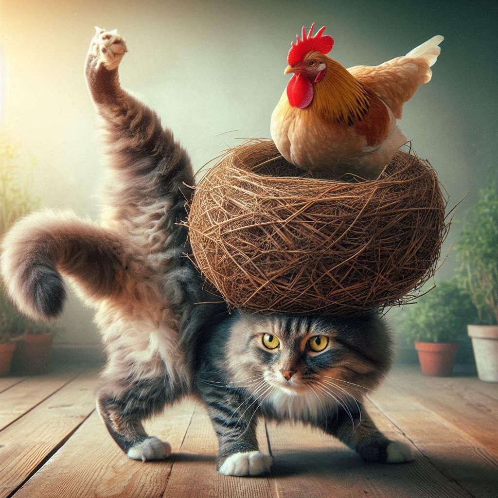 続・頭に鳥の巣を乗せた猫