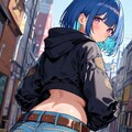 クロップドパーカーの女友達 2枚目
