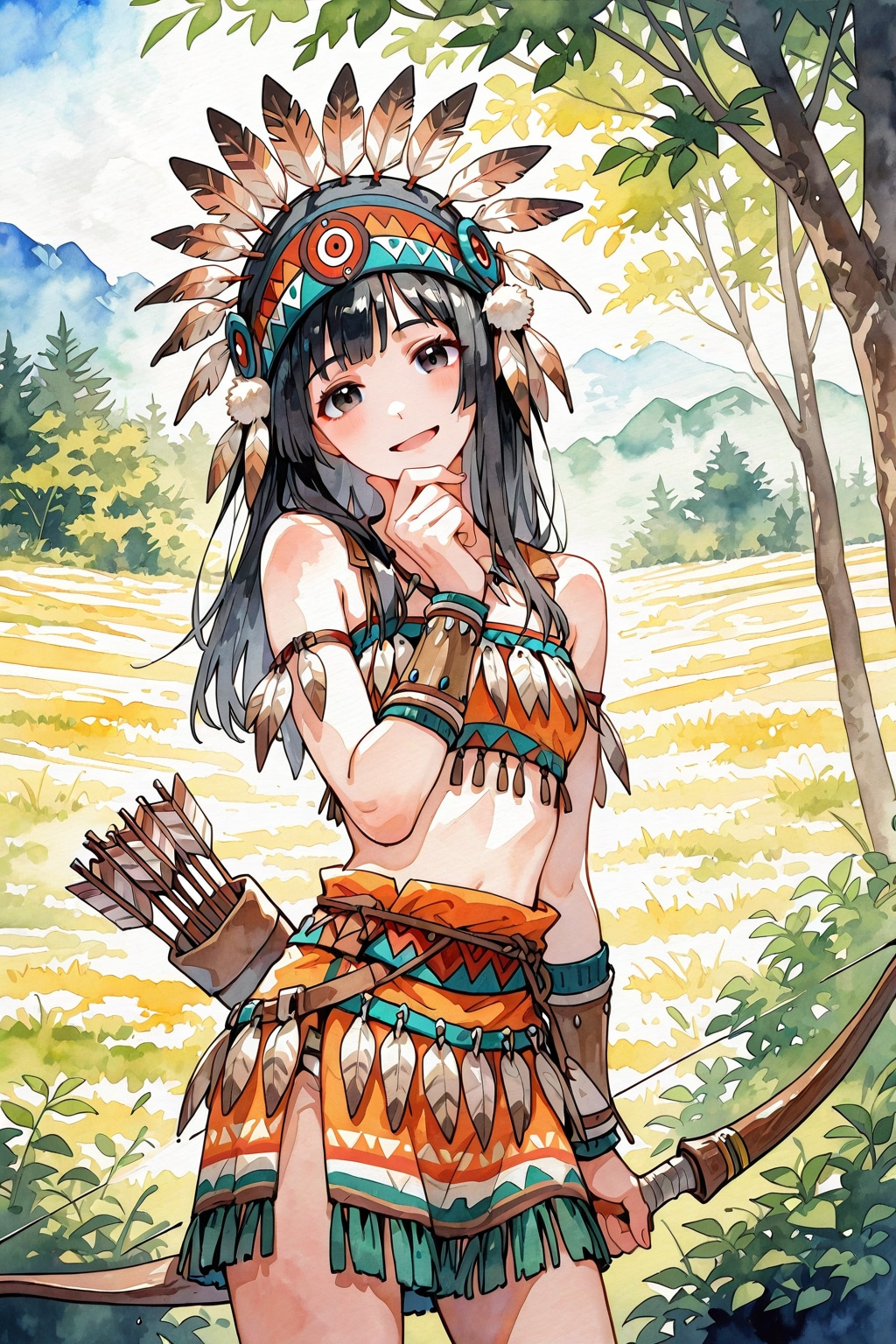 大草原の空の下３６ | の人気AIイラスト・グラビア