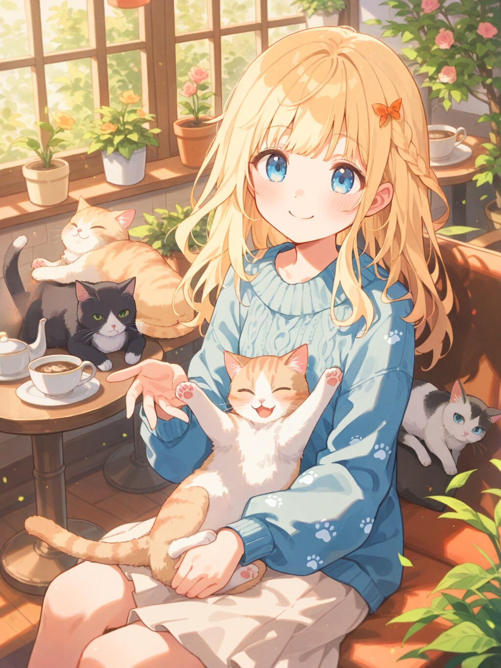 猫とじゃれ合う癒やしタイム