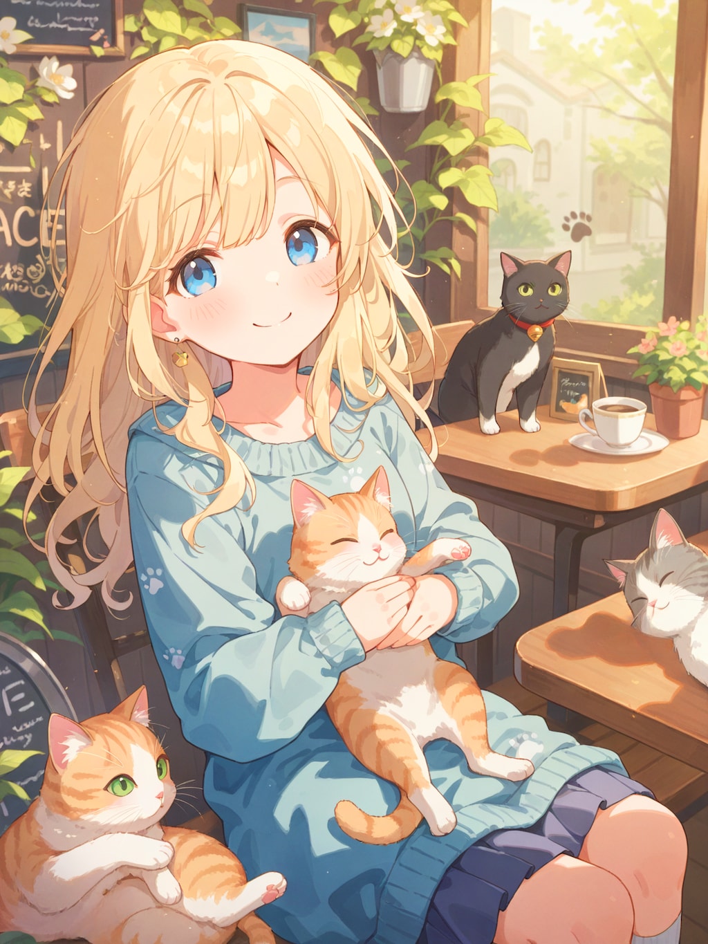 猫とじゃれ合う癒やしタイム