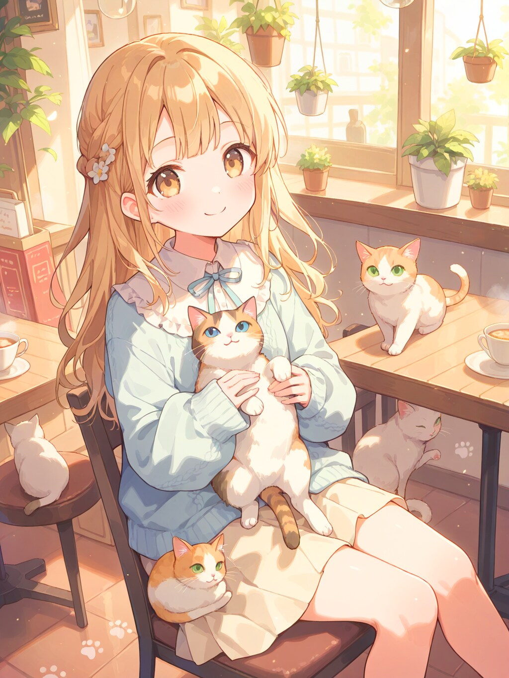 猫とじゃれ合う癒やしタイム