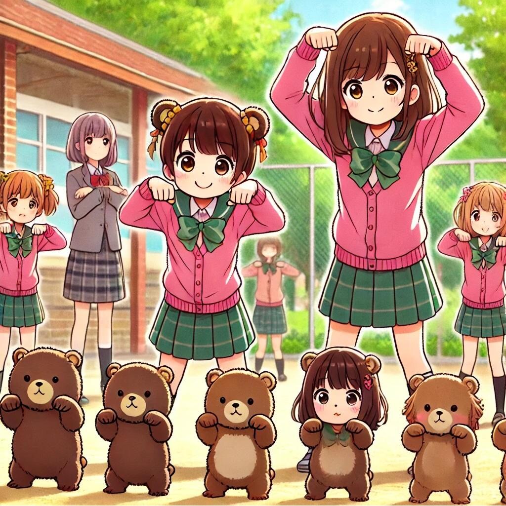 みんなでくまポーズ！