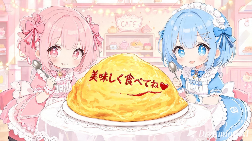 【#オムライス】をお上品に食べる魔法少女たち