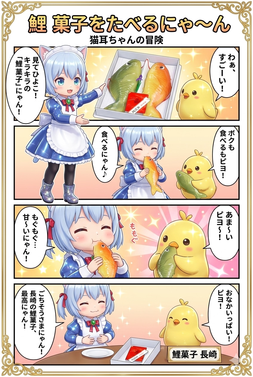 鯉菓子をたべるにゃ〜ん