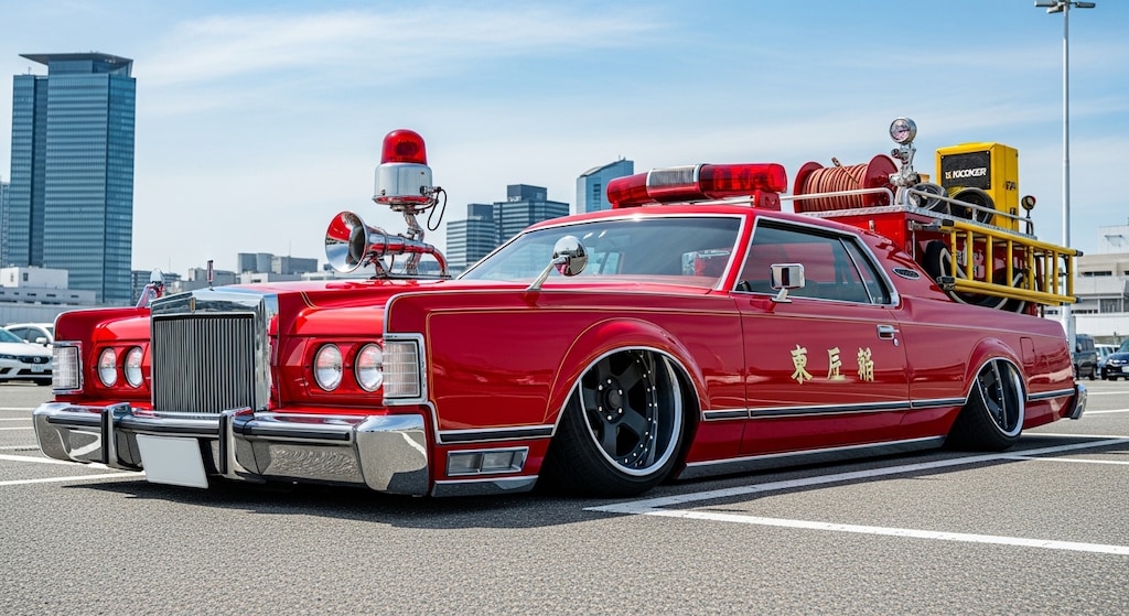 リンカーンコンチネンタルマーク4消防車のドリ車