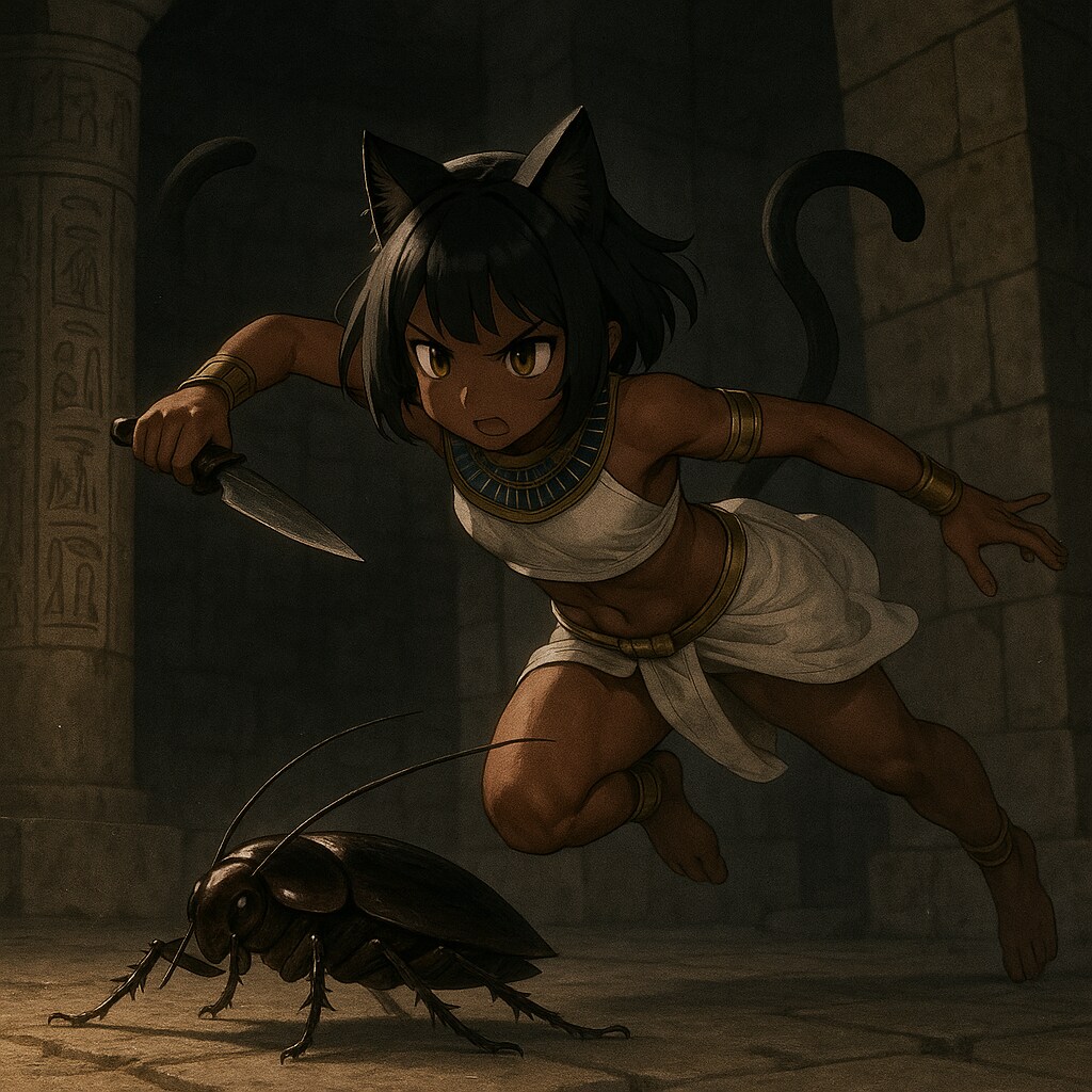 「褐色エジプト猫耳ロリ」投稿祭り（VS 古代エジプト名物超巨大ゴキブリ）