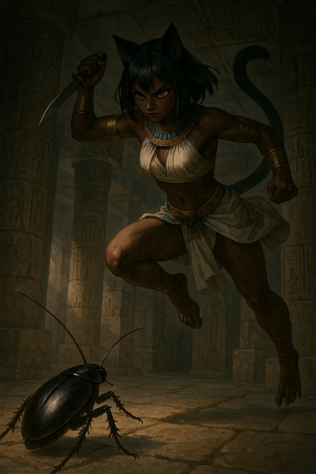 「褐色エジプト猫耳ロリ」投稿祭り（VS 古代エジプト名物超巨大ゴキブリ）