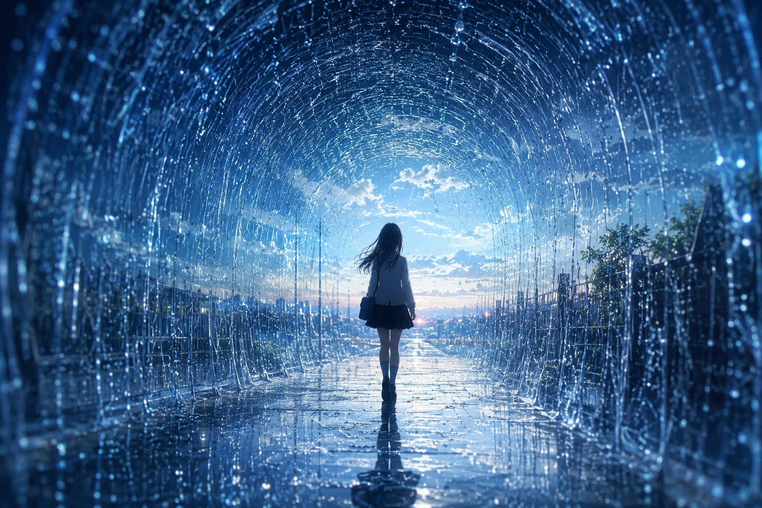 雨のトンネル | の人気AIイラスト・グラビア