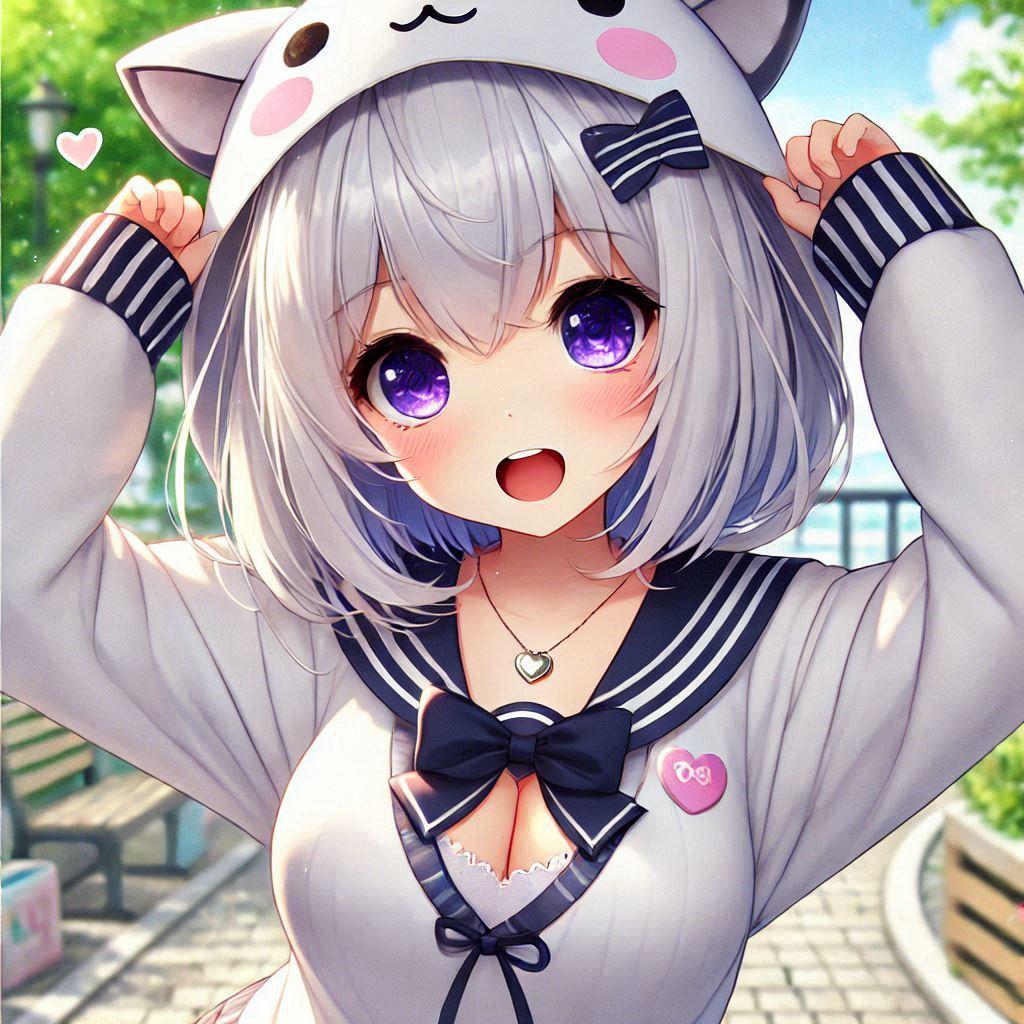 白髪の可愛い女の子【170】