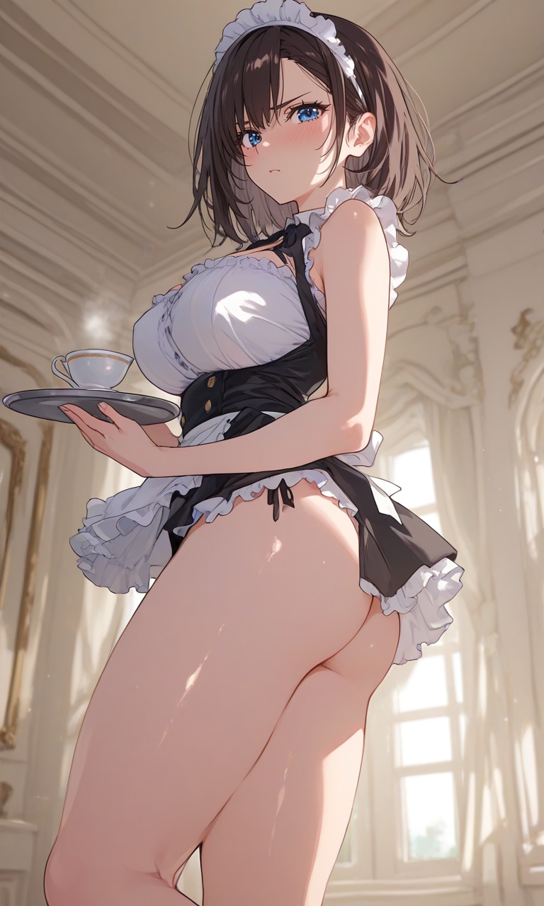「…何ですか？……紅茶ヲドウゾ…」