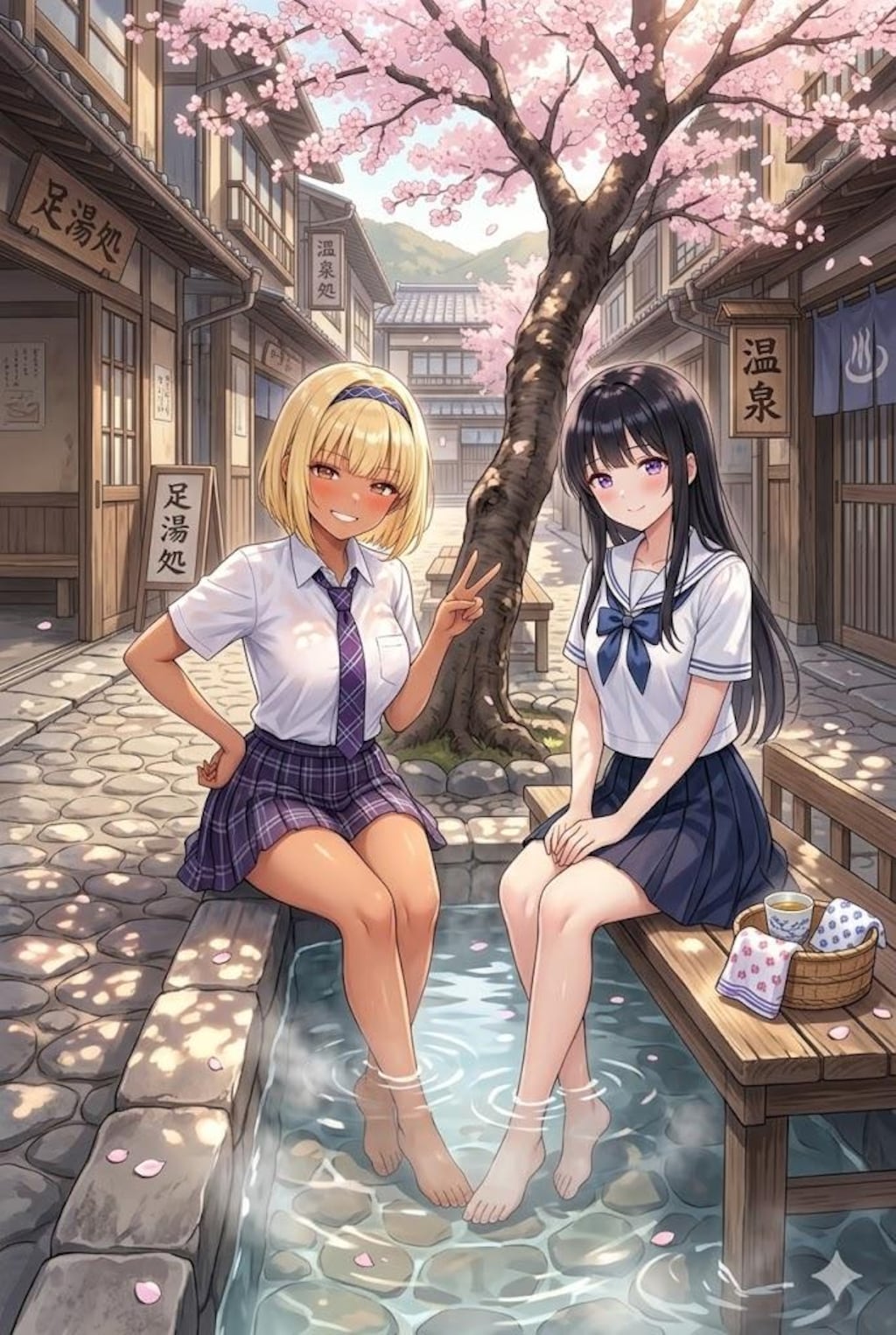 足湯JKの脚てイイよね😍