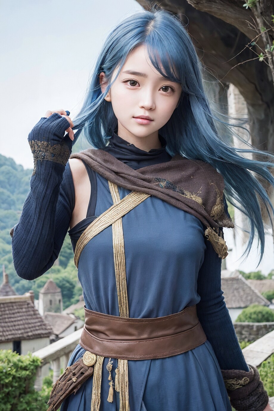 青い髪の冒険者