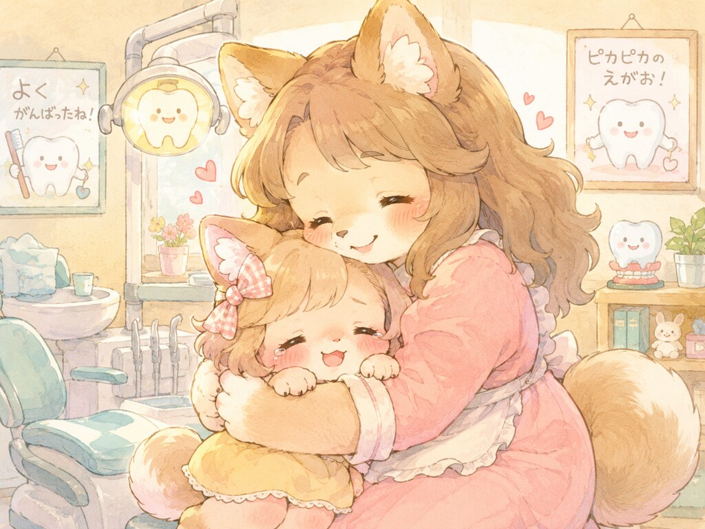 はいしゃさんがんばったこをぎゅっー！
