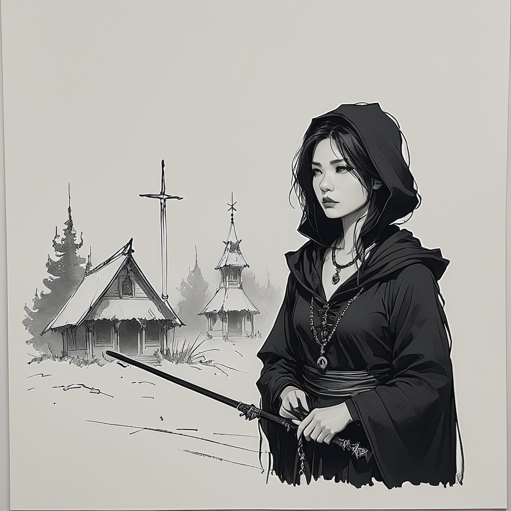 ネクロマンサー（ペン画）