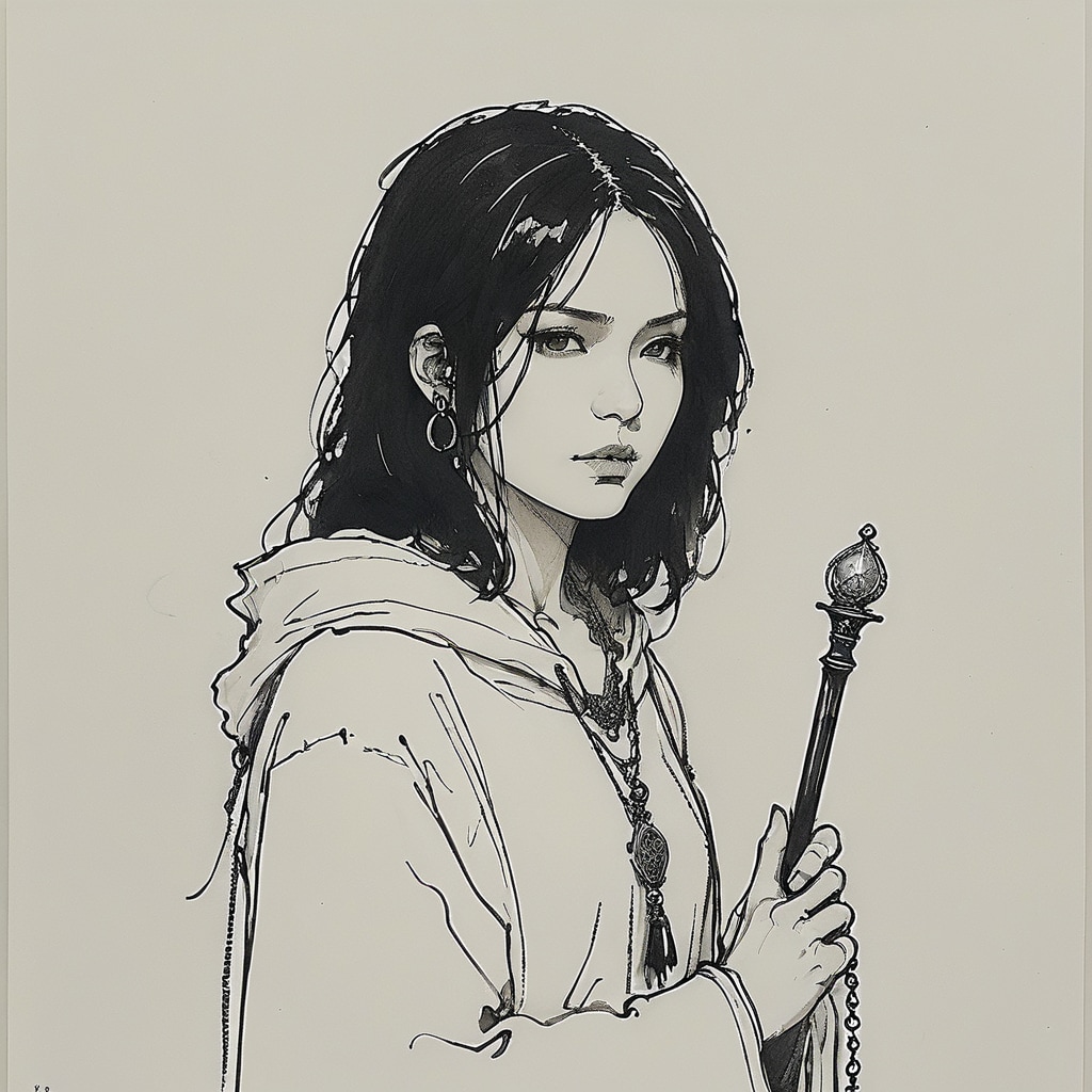 ネクロマンサー（ペン画）