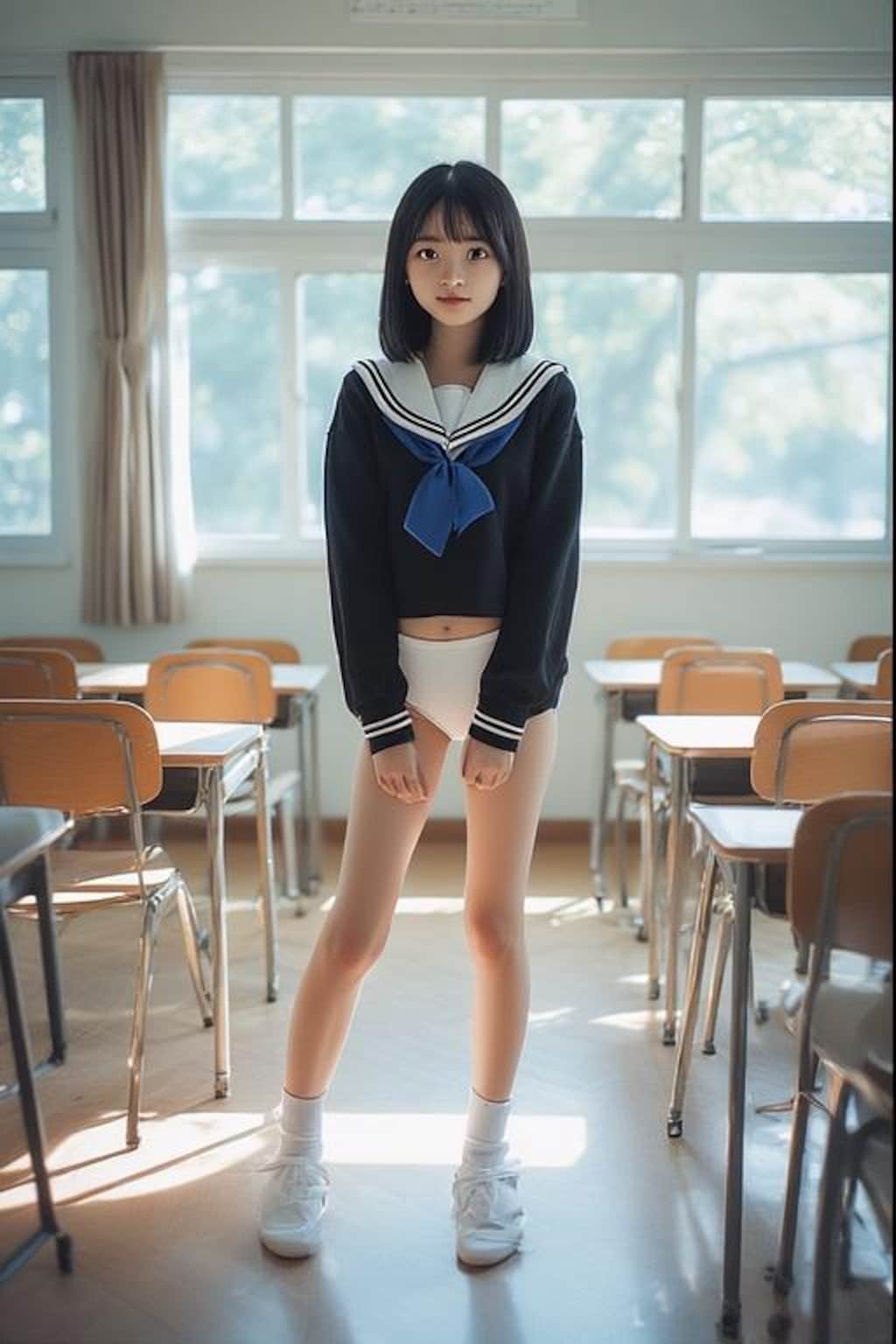 冬服白カラー黒セーラー①