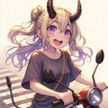 ファンタジー世界を鬼娘がバイクで走る 2枚目
