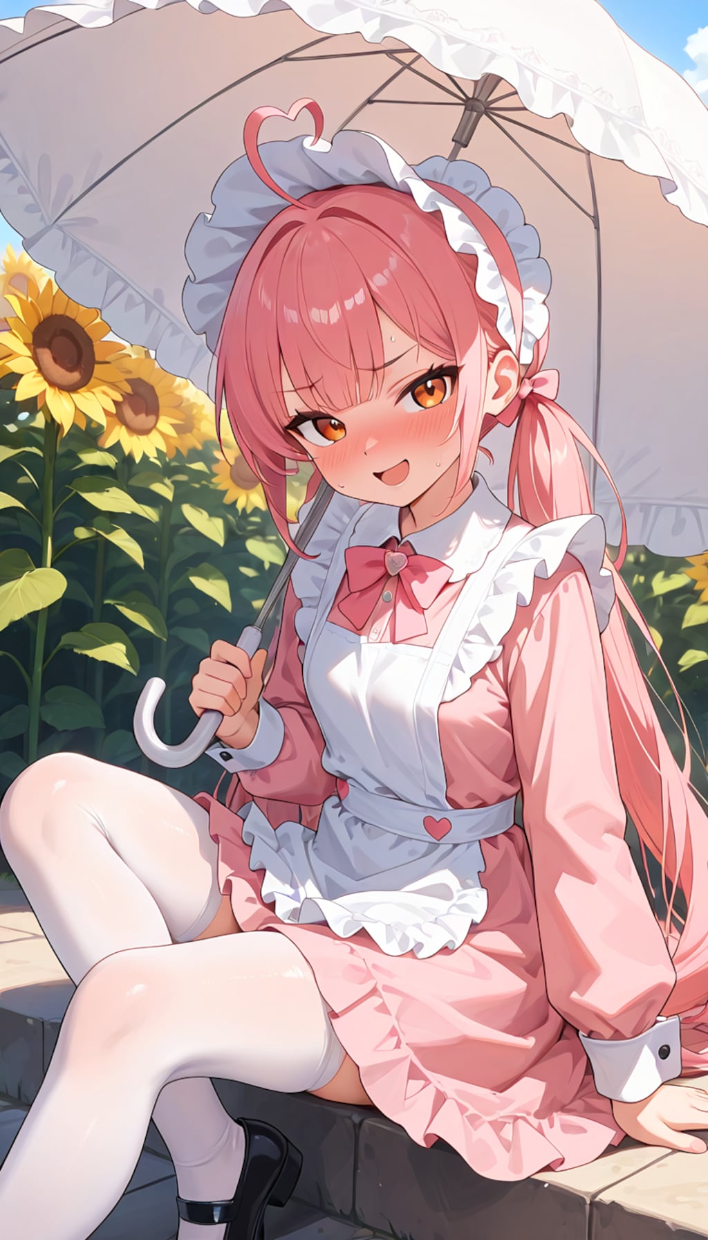 桃色髪ちゃんと日傘