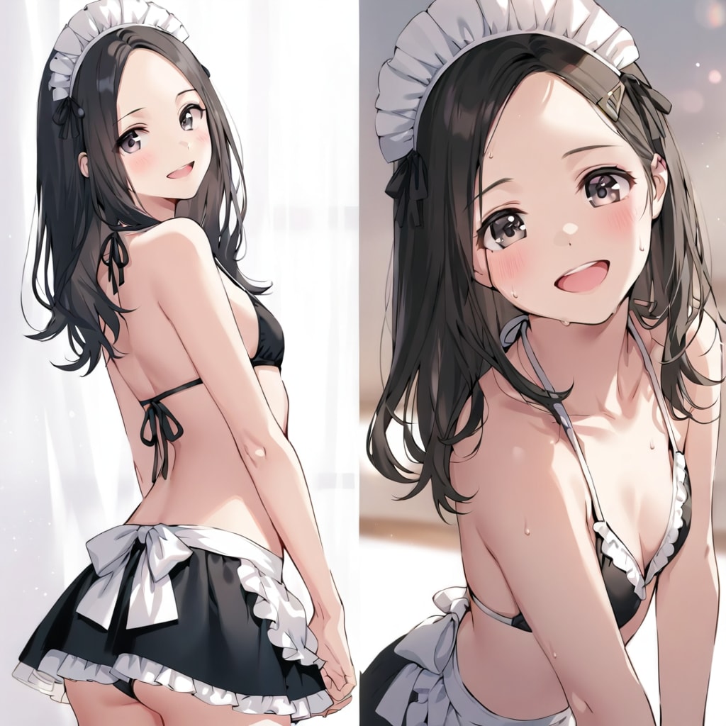 LILACでメイド水着　和歌月まりあ