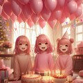 「パパのために風船いっぱい用意したよ♡」「お誕生日おめでとう、パパ♡」 11枚目
