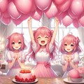「パパのために風船いっぱい用意したよ♡」「お誕生日おめでとう、パパ♡」 9枚目