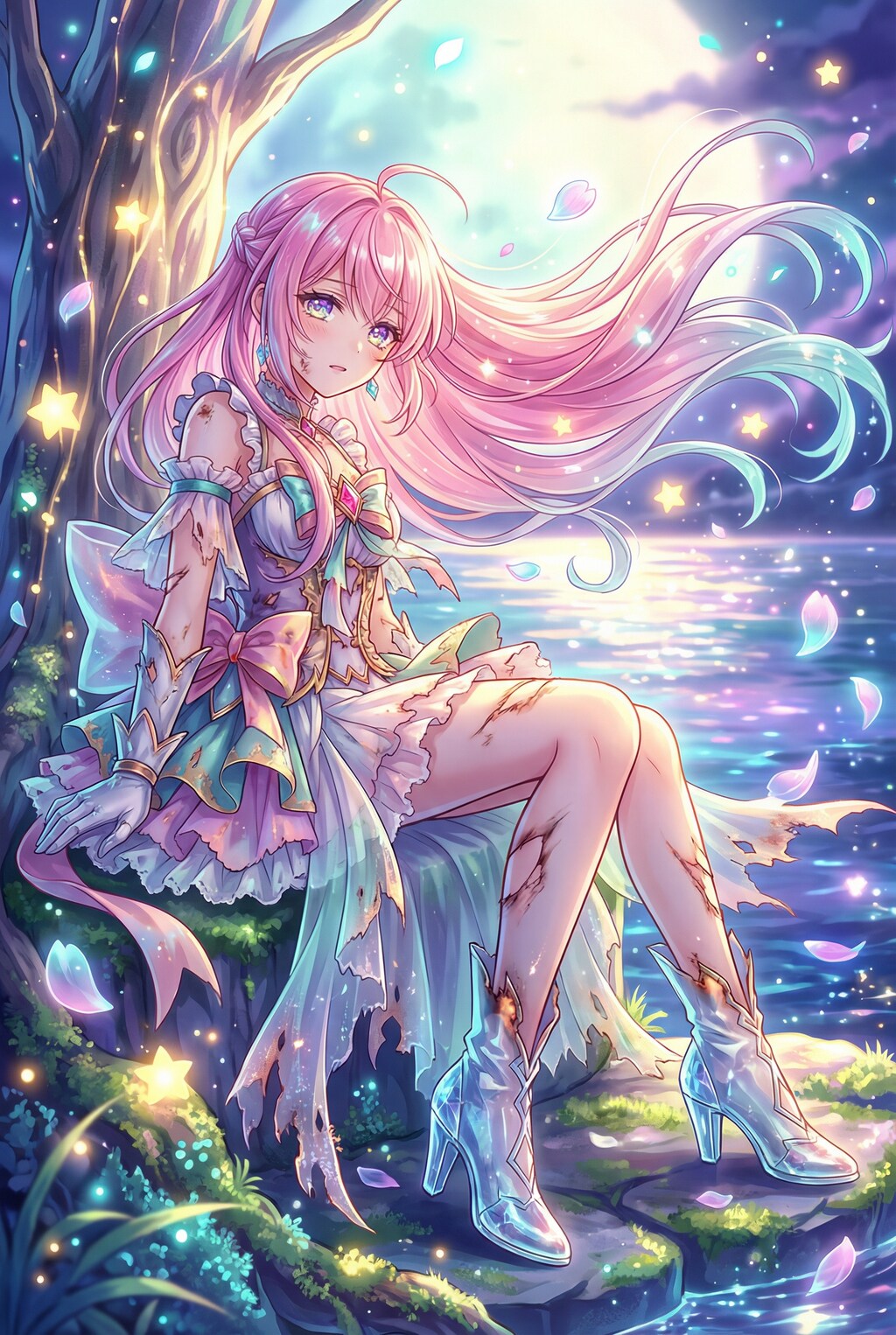 月影の花に眠る夢