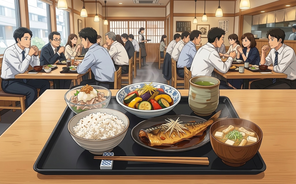 サンマの生姜煮定食