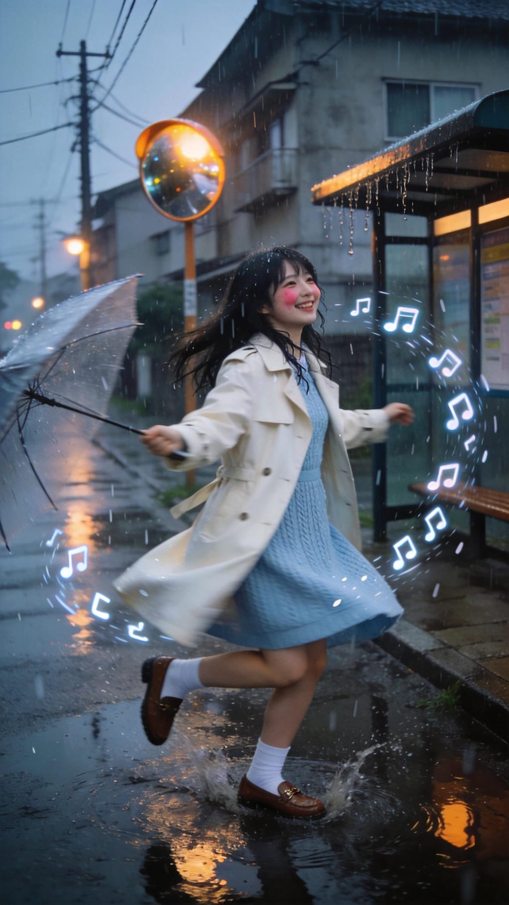 Fog, Streetlights, and Her Small Smile