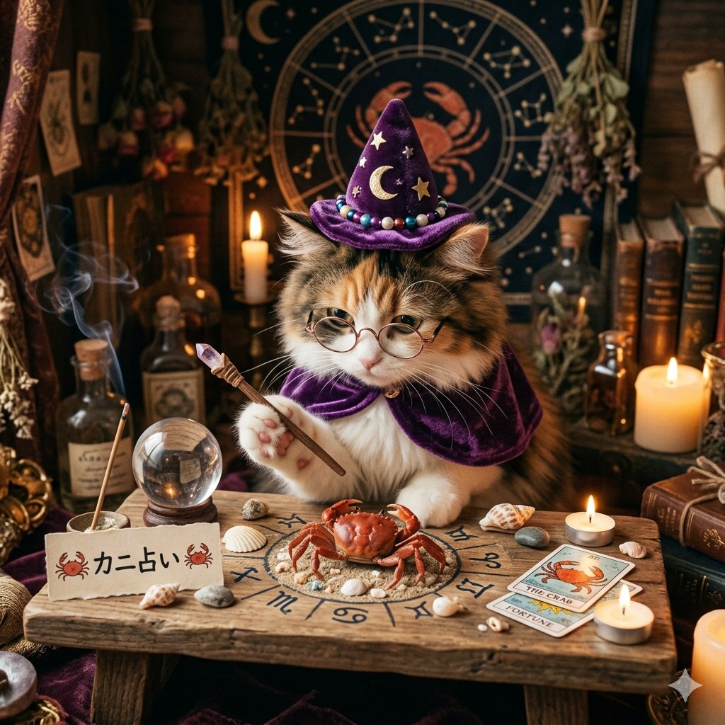 ねこさまのカニ占い🔮🦀🐱