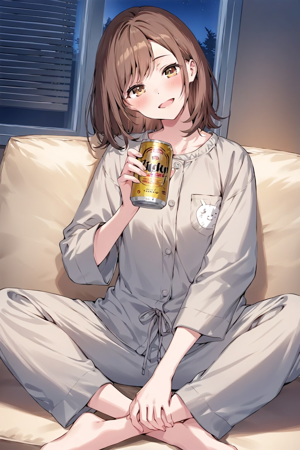 ビールを飲む女１