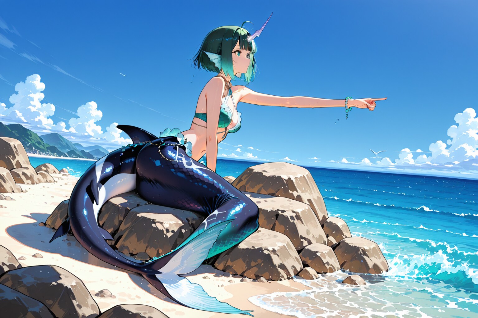 シャチ柄のマーメイド | の人気AIイラスト・グラビア