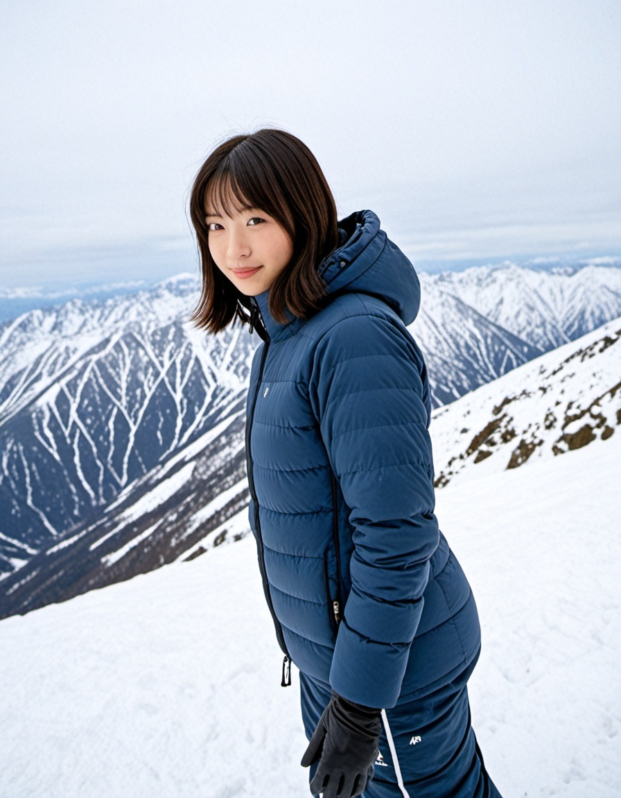 雪山でたたずむ少女_1