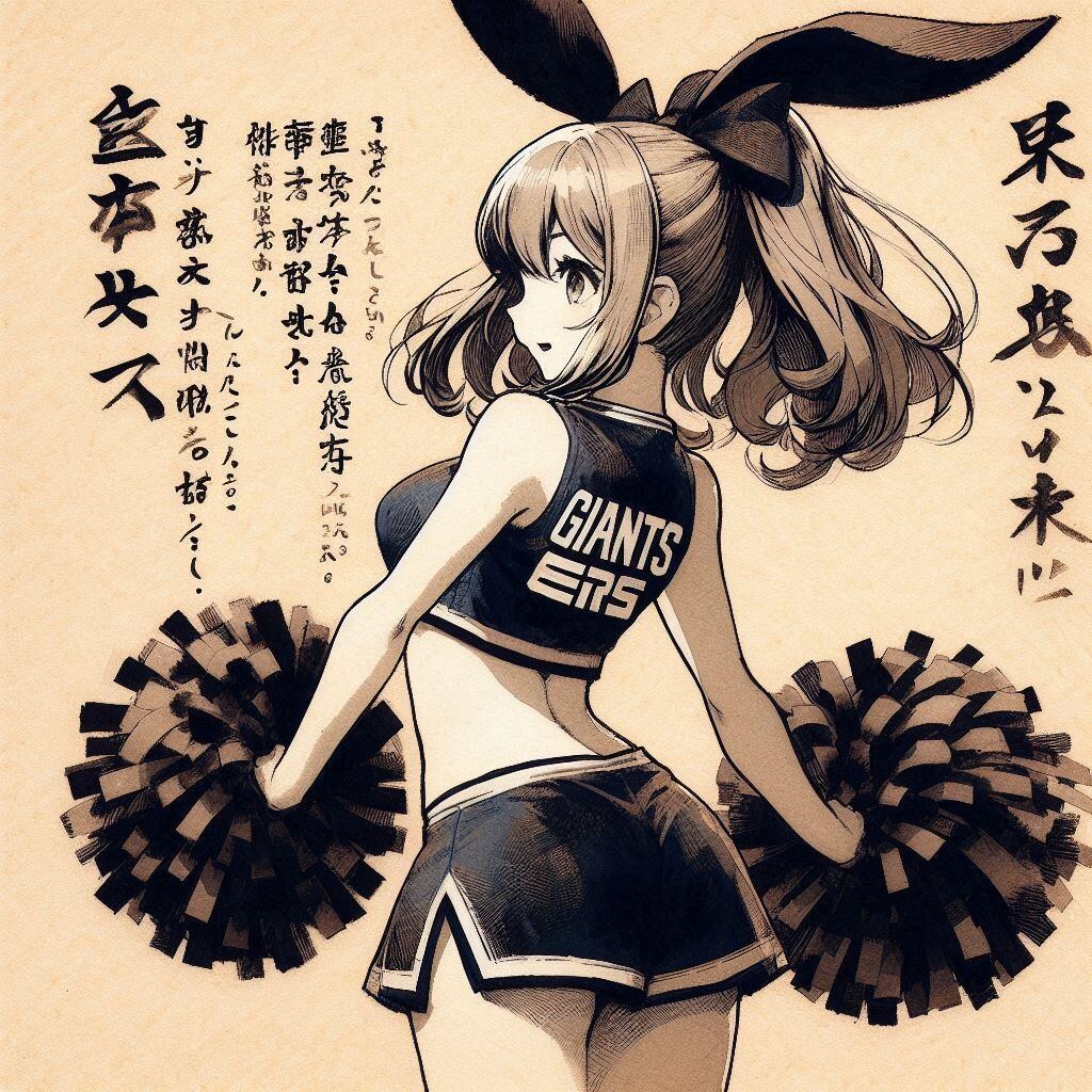 水墨うさ耳ガール。